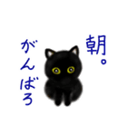 【動く】きみを応援！くろねこちゃん（個別スタンプ：3）