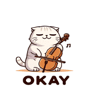 チェロを演奏する猫ちゃん（個別スタンプ：1）