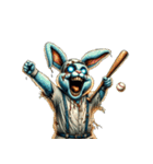 野球するホラーウサギ（個別スタンプ：12）