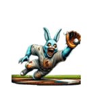 野球するホラーウサギ（個別スタンプ：19）