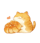 可愛らしい猫と面白いパンのスタンプ（個別スタンプ：4）