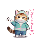 毎日使える パーカーねこ 日常 敬語 子猫（個別スタンプ：16）