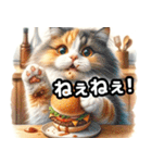 むさぼる猫。～バーガー天国にゃ～（個別スタンプ：11）