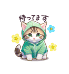 毎日使える パーカーねこ 敬語 日常 アニメ（個別スタンプ：38）