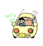 運転おさげ女子（個別スタンプ：1）