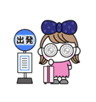 りぼんOLのお出かけ（個別スタンプ：1）