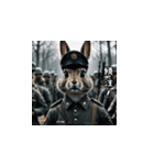 前向きな軍人ウサギ（個別スタンプ：3）