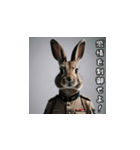 前向きな軍人ウサギ（個別スタンプ：20）