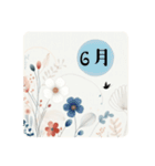 韓国ドラマ風背景絵当漢字和風月名、旧新暦（個別スタンプ：7）