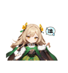 ブロンドちびキャラガール（個別スタンプ：4）