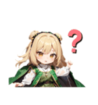 ブロンドちびキャラガール（個別スタンプ：5）