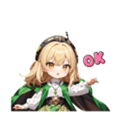 ブロンドちびキャラガール（個別スタンプ：6）