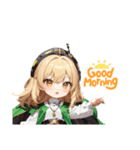 ブロンドちびキャラガール（個別スタンプ：8）