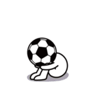 頭がサッカーボールの白い子供の日常版（個別スタンプ：1）