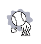 頭が野球ボールの白い子供・日常スタンプ（個別スタンプ：2）