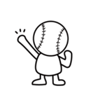 頭が野球ボールの白い子供・日常スタンプ（個別スタンプ：21）