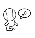 頭が野球ボールの白い子供・日常スタンプ（個別スタンプ：22）