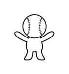 頭が野球ボールの白い子供・日常スタンプ（個別スタンプ：23）