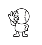 頭が野球ボールの白い子供・日常スタンプ（個別スタンプ：25）