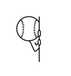 頭が野球ボールの白い子供・日常スタンプ（個別スタンプ：27）