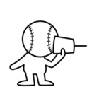 頭が野球ボールの白い子供・日常スタンプ（個別スタンプ：29）