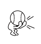 頭が野球ボールの白い子供・日常スタンプ（個別スタンプ：35）