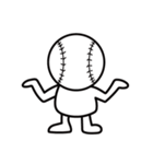 頭が野球ボールの白い子供・日常スタンプ（個別スタンプ：36）