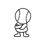 頭が野球ボールの白い子供・ビジネス用（個別スタンプ：26）