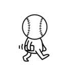 頭が野球ボールの白い子供・ビジネス用（個別スタンプ：31）