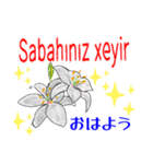綺麗な花を(アゼルバイジャン語と日本語)（個別スタンプ：2）