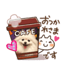 白ポメみみちゃんのスタンプ（個別スタンプ：5）