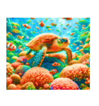 南国の海の亀（個別スタンプ：40）