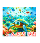 南国の海の亀:日本語（個別スタンプ：27）