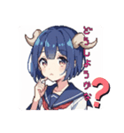 ドット絵:山羊少女（個別スタンプ：6）