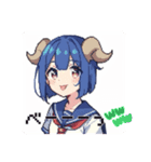 ドット絵:山羊少女（個別スタンプ：12）