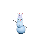 アクティブな青い雪だるま（個別スタンプ：1）