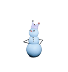アクティブな青い雪だるま（個別スタンプ：2）