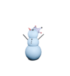 アクティブな青い雪だるま（個別スタンプ：3）