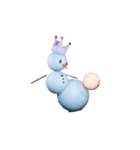アクティブな青い雪だるま（個別スタンプ：4）
