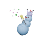 アクティブな青い雪だるま（個別スタンプ：7）