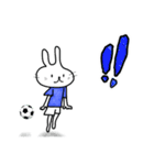 蹴球うさぎ(青白ユニ柄)サッカー（個別スタンプ：30）