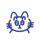 表情で伝えるねこ×ブルー（個別スタンプ：1）