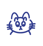 表情で伝えるねこ×ブルー（個別スタンプ：3）