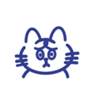 表情で伝えるねこ×ブルー（個別スタンプ：7）