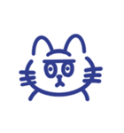 表情で伝えるねこ×ブルー（個別スタンプ：8）