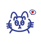 表情で伝えるねこ×ブルー（個別スタンプ：14）