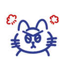 表情で伝えるねこ×ブルー（個別スタンプ：16）