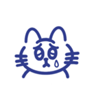 表情で伝えるねこ×ブルー（個別スタンプ：18）