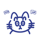 表情で伝えるねこ×ブルー（個別スタンプ：19）