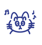 表情で伝えるねこ×ブルー（個別スタンプ：21）